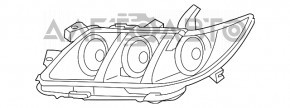 Far dreapta față Toyota Camry v40 07-09 goală, hibrid, halogen, pentru polizare, micro-fisuri