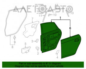 Ansamblu portiera spate stanga Toyota Prius 30 10-15 grafit 8V1, poke, stricat