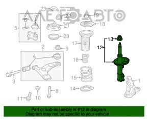 Suportul amortizorului asamblat, față stânga, Toyota Prius 30 10-15 ruginit.