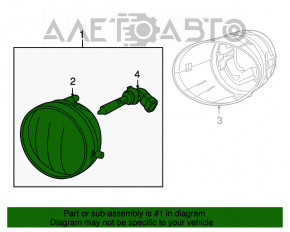 Farul de ceață stânga pentru Toyota Sequoia 08-16 are geamul spart.