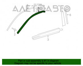 Moldura ușii din față dreapta superioară Toyota Camry V55 15-17 SUA crom