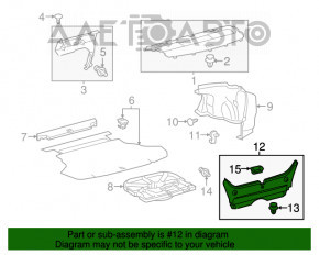 Capacul portbagajului Toyota Camry v50 12-14 SUA, negru, zgâriat, plastic decolorat