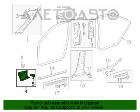 Накладка передней стойки нижняя левая Toyota Camry v55 15-17 usa беж