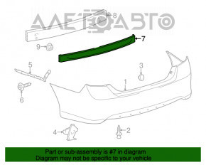 Absorbantul de bara spate al Toyota Camry v50 12-14 SUA este deformant, cu o crapatura, suportul este rupt.