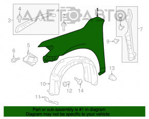 Aripa dreapta fata Toyota Camry v50 12-14 SUA grafit 1G3