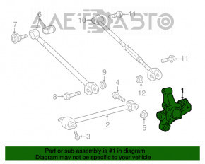 Capac spate stânga Toyota Camry v55 15-17 SUA, silentblocul trebuie înlocuit.