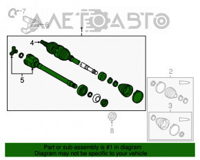 Привод полуось передняя правая Toyota Camry v55 15-17 2.5 usa внутр граната