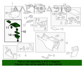 Capacul consolei centrale cu suporturi pentru pahare Toyota Camry v50 12-14 SUA în gri lemn, zgârieturi