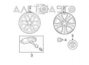 Roată de 17 inch x 7,5J ET35 5*114,3 Toyota Highlander 08-13 cu bordură, coroziune.