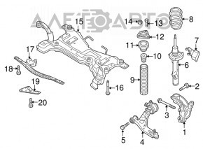 Suport amortizor asamblat dreapta față Mazda3 MPS 09-13