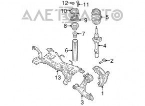 Амортизатор передний левый Mazda3 2.3 03-08 новый неоригинал SACHS