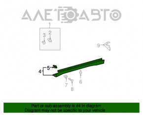 Порог правый Lexus RX300 RX330 RX350 RX400h 04-09 структура, надлом, царапины