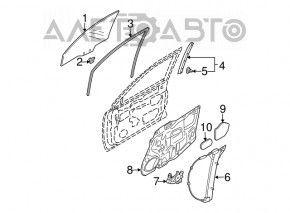 Geamul ușii din față stânga Mazda6 03-08