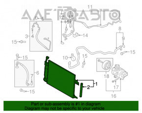 Radiatorul condensatorului de aer condiționat Mazda6 09-13 2.5 este lovit.