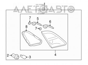 Lampa interioară pentru capacul portbagajului stânga Mazda6 09-13, necesită polizare.