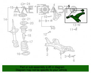 Maneta inferioară din față dreapta Toyota Prius 2004-2009 este crăpată.