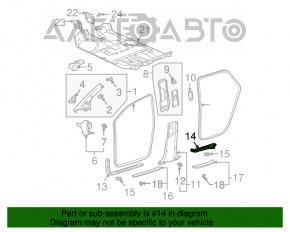 Накладка порога с подсветкой задняя левая Lexus RX300 RX330 RX350 RX400h 04-09 беж, царапины на хроме