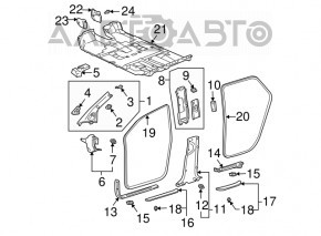 Capacul pragului cu iluminare din spate stânga pentru Lexus RX300 RX330 RX350 RX400h 04-09 bej, crăpat, lovituri.