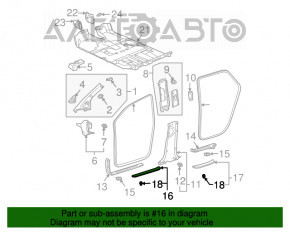 Capacul pragului cu iluminare frontală stânga pentru Lexus RX300 RX330 RX350 RX400h 04-09 bej, zgârieturi, lovituri pe crom.