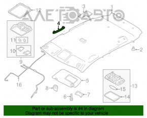 Ручка потолка задняя правая Nissan Rogue 14-20 серая