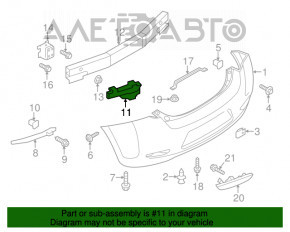 Absorbantul de șocuri din spatele bara de protecție stânga pentru Nissan Leaf 11-12 alb.