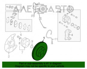 Placă de frână față stânga Subaru Forester 14-18 SJ 290/24mm ruginită.