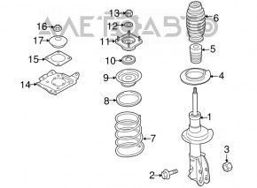 Стойка амортизатора в сборе передняя левая Mazda CX-7 06-09