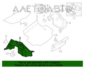 Capacul arcului stâng Nissan Leaf 13-17 negru, zgârieturi