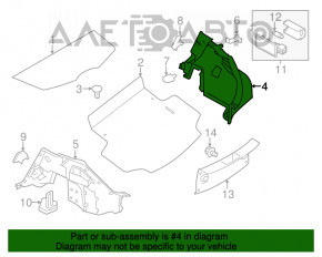 Capacul arcului drept Nissan Leaf 13-17 negru, uzat