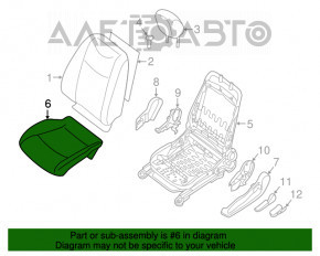 Scaun șofer Nissan Leaf 13-17 fără airbag, manual, încălzire, material textil negru.