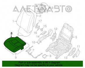 Scaun de pasager Nissan Leaf 13-17 fără airbag, manual, încălzire, material textil negru, fără suport pentru cap.