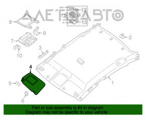 Capota stângă Nissan Leaf 13-17 gri, fără cârlig, fără capac, pentru curățare chimică.