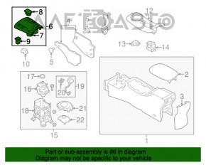 Consola frontală cu suporturi pentru pahare Nissan Leaf 13-17, neagră.