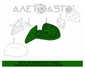 Зеркало боковое правое Nissan Leaf 13-17