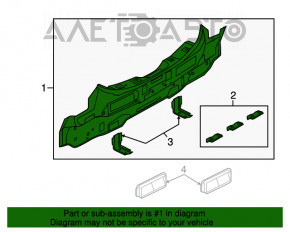 Panoul din spate al Nissan Leaf 13-17 negru KH3 pe caroserie