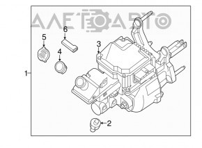 Cilindrul principal de frână cu amplificator de vid asamblat pe Nissan Leaf 13-17 are carcasă spartă