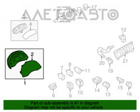 Panoul de instrumente principal al Nissan Leaf 13-17 are suportul rupt, zgârieturi.