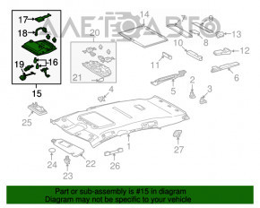 Плафон освещения передний Lexus RX350 RX450h 10-15 под люк серый, тип 1