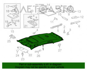 Acoperirea tavanului pentru Lexus RX350 RX450h 10-15 cu trapa