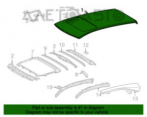 Acoperișul metalic pentru Lexus RX350 RX450h 10-15 cu trapă, tăiată.