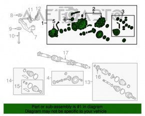 Diferențialul spate reductor Lexus RX350 10-15 cu suport, fără capac