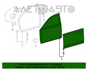 Дверь в сборе передняя левая Toyota Camry v40 серебро 1F7, keyless