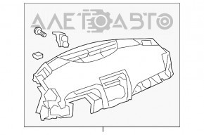 Торпедо передняя панель без AIRBAG Toyota Camry v40 серая, царапины, трещины