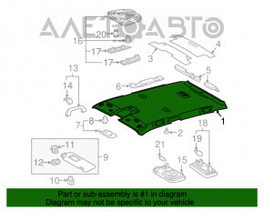 Обшивка потолка Toyota Prius 30 10-15 серая без люка