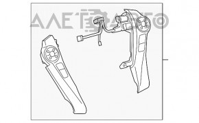 Butonul de control de pe volanul drept al Toyota Prius 30 10-15 tip 2 este uzat, cu suportul rupt.