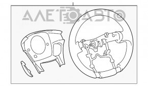 Руль голый Toyota Prius 30 10-15 резина, черн, потерт