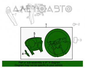 Руль голый Toyota Prius 30 10-15 резина, черн, потерт