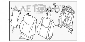 Пассажирское сидение Toyota Prius 30 10-15 без airbag, механич, подогрев, велюр темно-серое, стрельнувшее