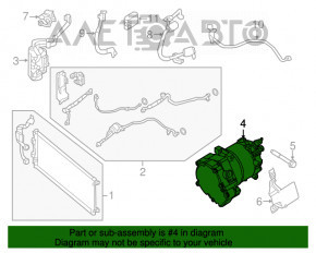 Компрессор кондиционера Nissan Leaf 13-17 SV SL побит корпус