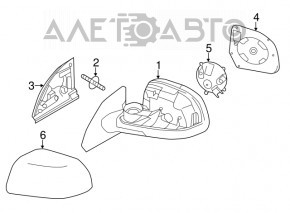 Зеркало боковое левое Nissan Leaf 13-17 без подогрева